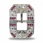 Bright Silver Fuchsia - AB Crystal Conchos | Sizes 1"- 3" | Buckles | Saddle Set | Leather Rosettes | Slide