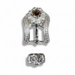 Bright Silver Topaz - Champagne Crystal Conchos | Sizes 1"- 3" | Buckles | Saddle Set | Leather Rosettes | Slide