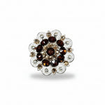 Bright Silver Topaz - Champagne Crystal Conchos | Sizes 1"- 3" | Buckles | Saddle Set | Leather Rosettes | Slide