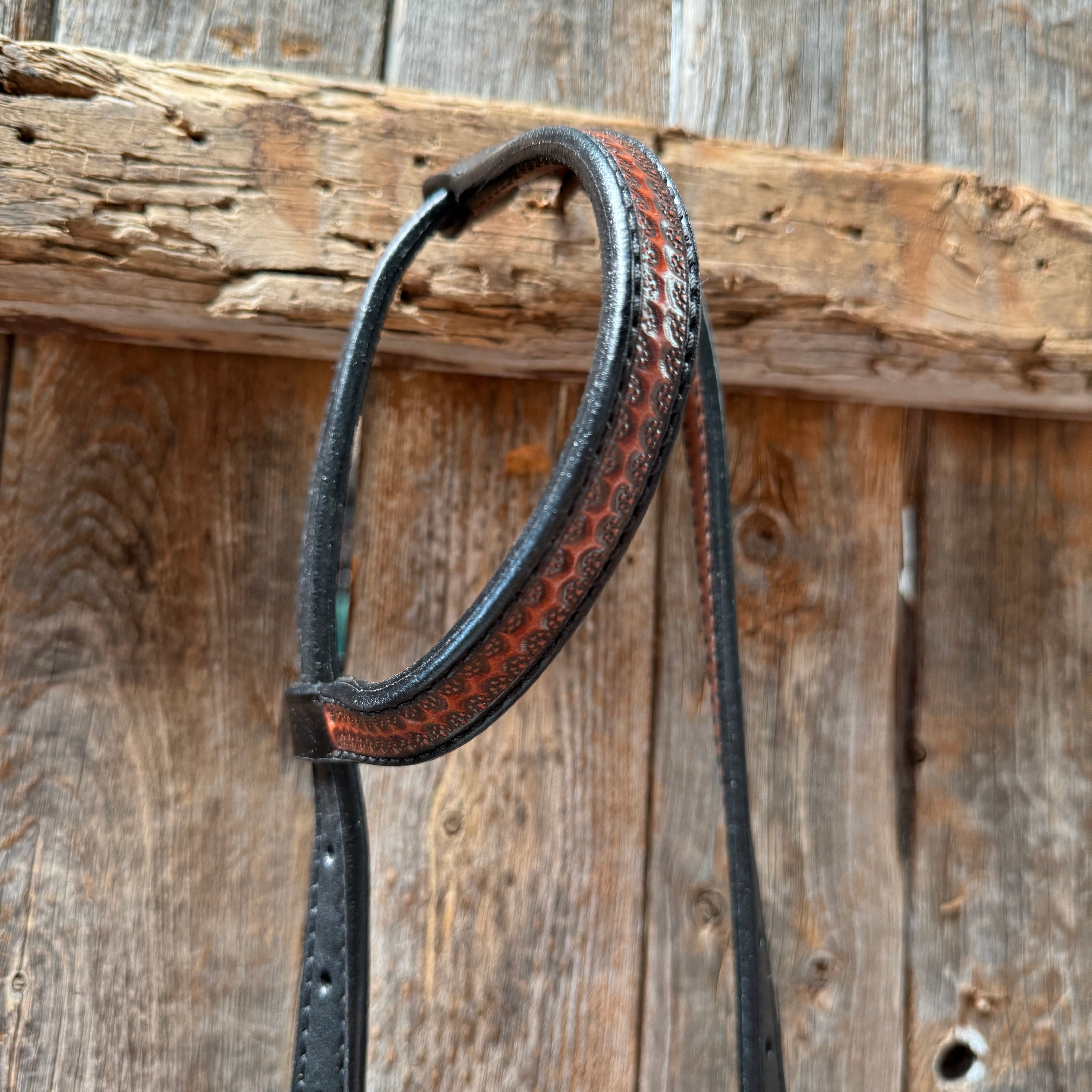 Teal Diamond and Turquoise Flower Browband / One Ear - Breastcollar Tack Set #BBBC643