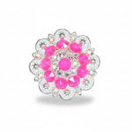 Bright Silver Neon Pink - AB Crystal Conchos | Sizes 1"- 3" | Buckles | Saddle Set | Leather Rosettes | Slide
