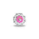 Bright Silver Neon Pink - AB Crystal Conchos | Sizes 1"- 3" | Buckles | Saddle Set | Leather Rosettes | Slide