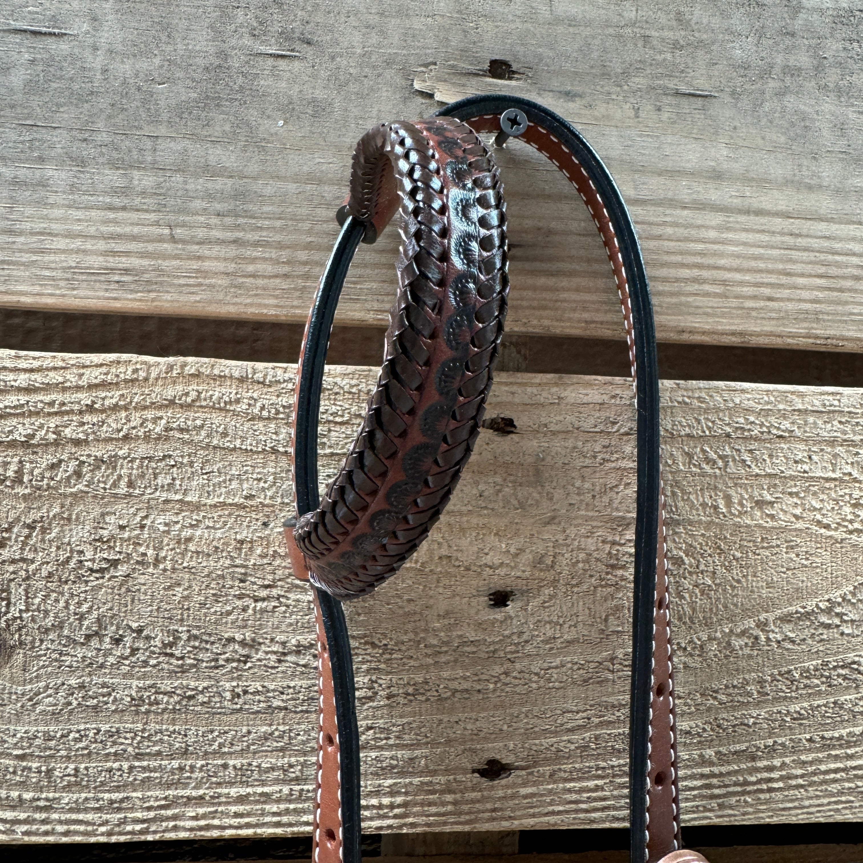 Dark Oil Braided Sunflower Browband / One Ear - Breastcollar Tack Set #BBBC649