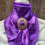 35X35" Solid Purple Wild Rag / Scarf WRS1 - Buckle Wild Rag Slides - Assorted