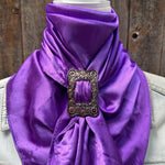 35X35" Solid Purple Wild Rag / Scarf WRS1 - Buckle Wild Rag Slides - Assorted