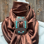 35X35" Solid Brown Wild Rag / Scarf WRS2 - Buckle Wild Rag Slides - Assorted