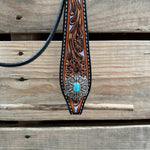 Hand Painted Floral Filigree Browband / One Ear - Breastcollar Tack Set #BBBC646