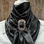 35X35" Solid Black Wild Rag / Scarf WRS4 - Buckle Wild Rag Slides - Assorted