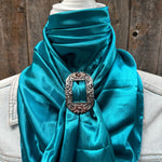 35X35" Solid Teal Wild Rag / Scarf WRS5 - Buckle Wild Rag Slides - Assorted