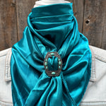 35X35" Solid Teal Wild Rag / Scarf WRS5 - Buckle Wild Rag Slides - Assorted