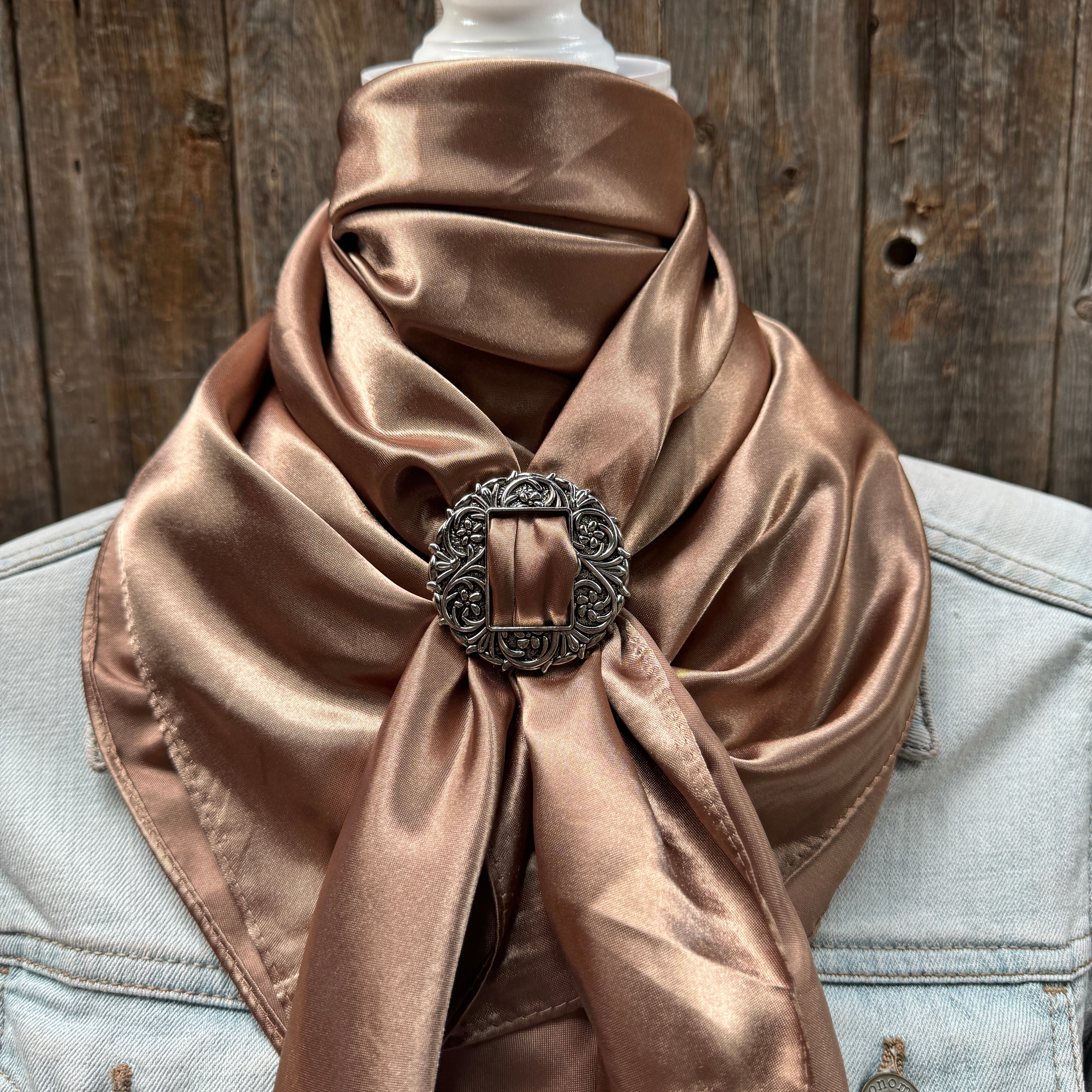 35X35" Solid Tan Wild Rag / Scarf WRS7 - Buckle Wild Rag Slides - Assorted