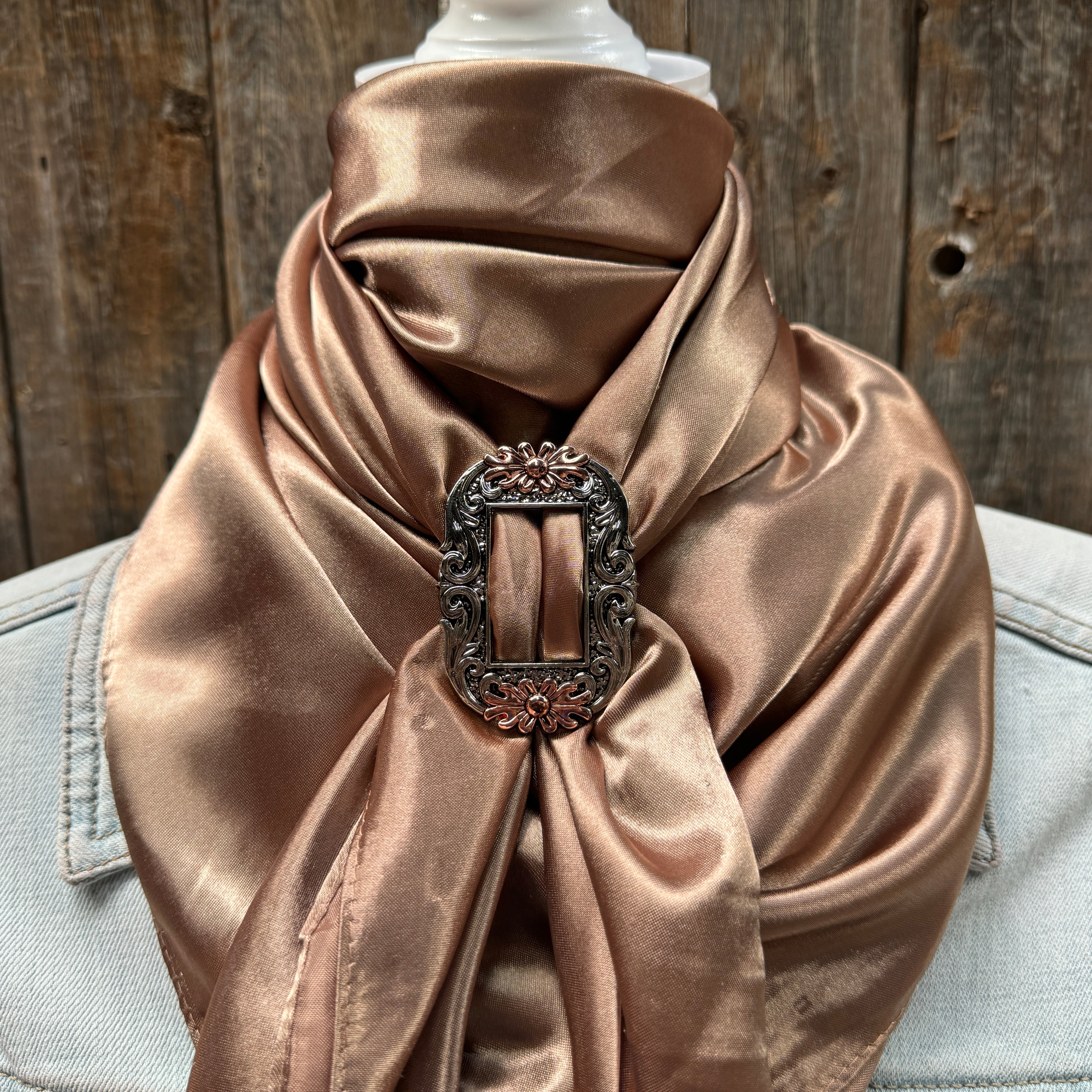 35X35" Solid Tan Wild Rag / Scarf WRS7 - Buckle Wild Rag Slides - Assorted