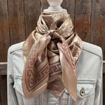 35X35" Tan Jacquard Wild Rag / Scarf WR4006