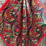 35X35"  Red Hippie Paisley Wild Rag / Scarf WR905X