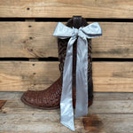 Silver / Grey Western Skinny Mini Wild Rag Scarf / Cowgirl Necktie #TW304