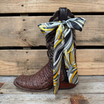 Yellow and Grey Western Skinny Mini Wild Rag Scarf / Cowgirl Necktie #TW314