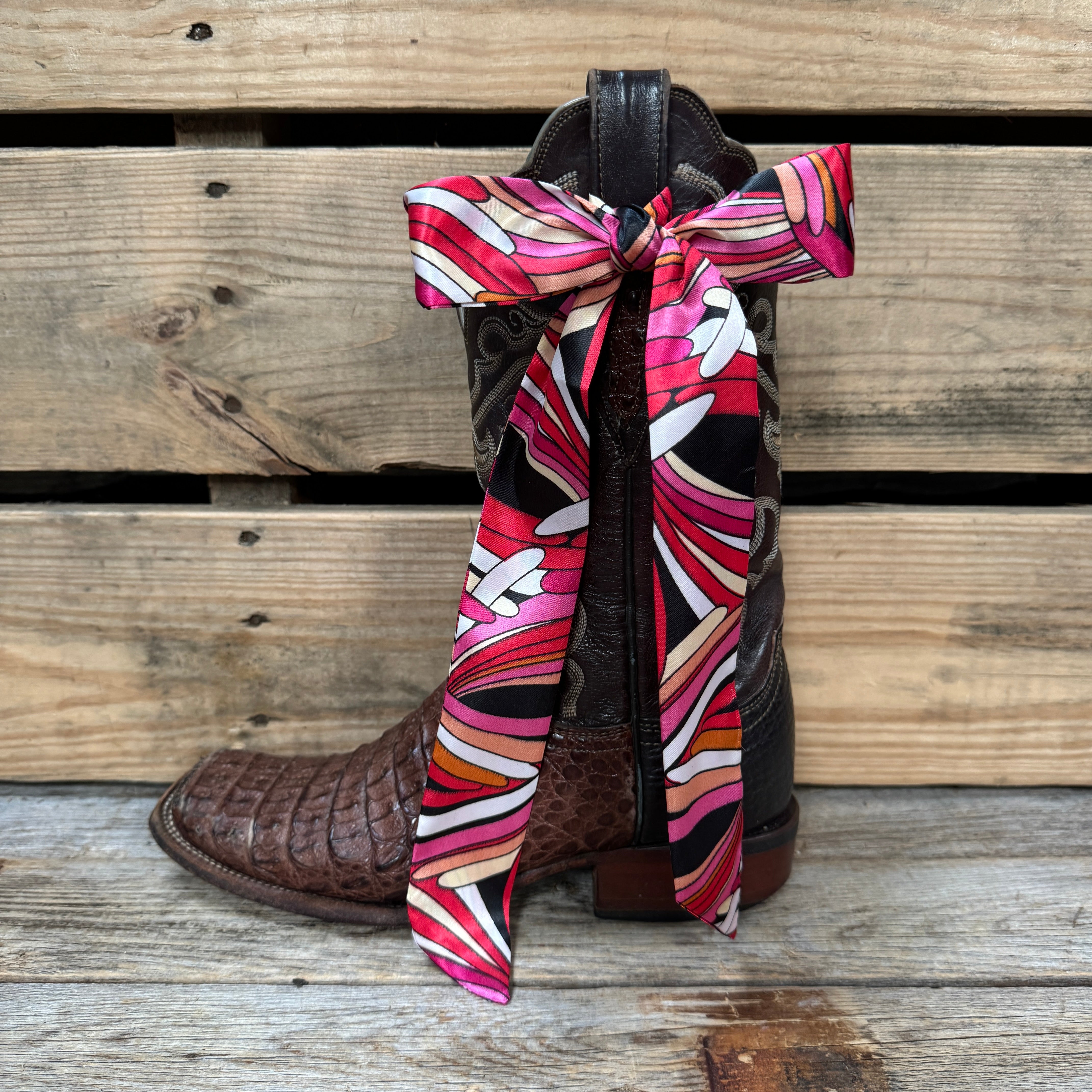 Red and Pink Western Skinny Mini Wild Rag Scarf / Cowgirl Necktie #TW315