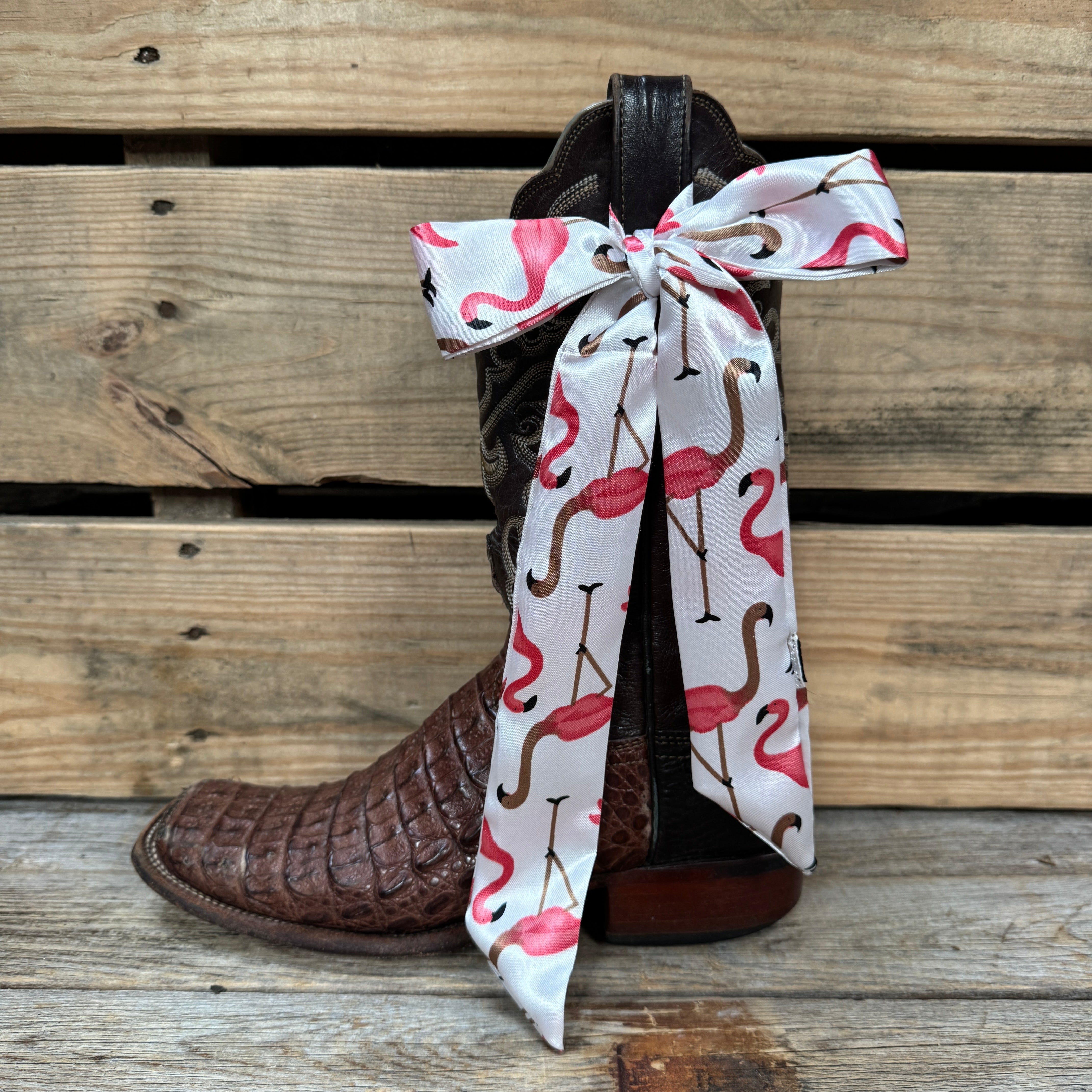 White and Pink Western Skinny Mini Wild Rag Scarf / Cowgirl Necktie #TW325