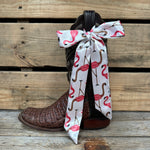 White and Pink Western Skinny Mini Wild Rag Scarf / Cowgirl Necktie #TW325