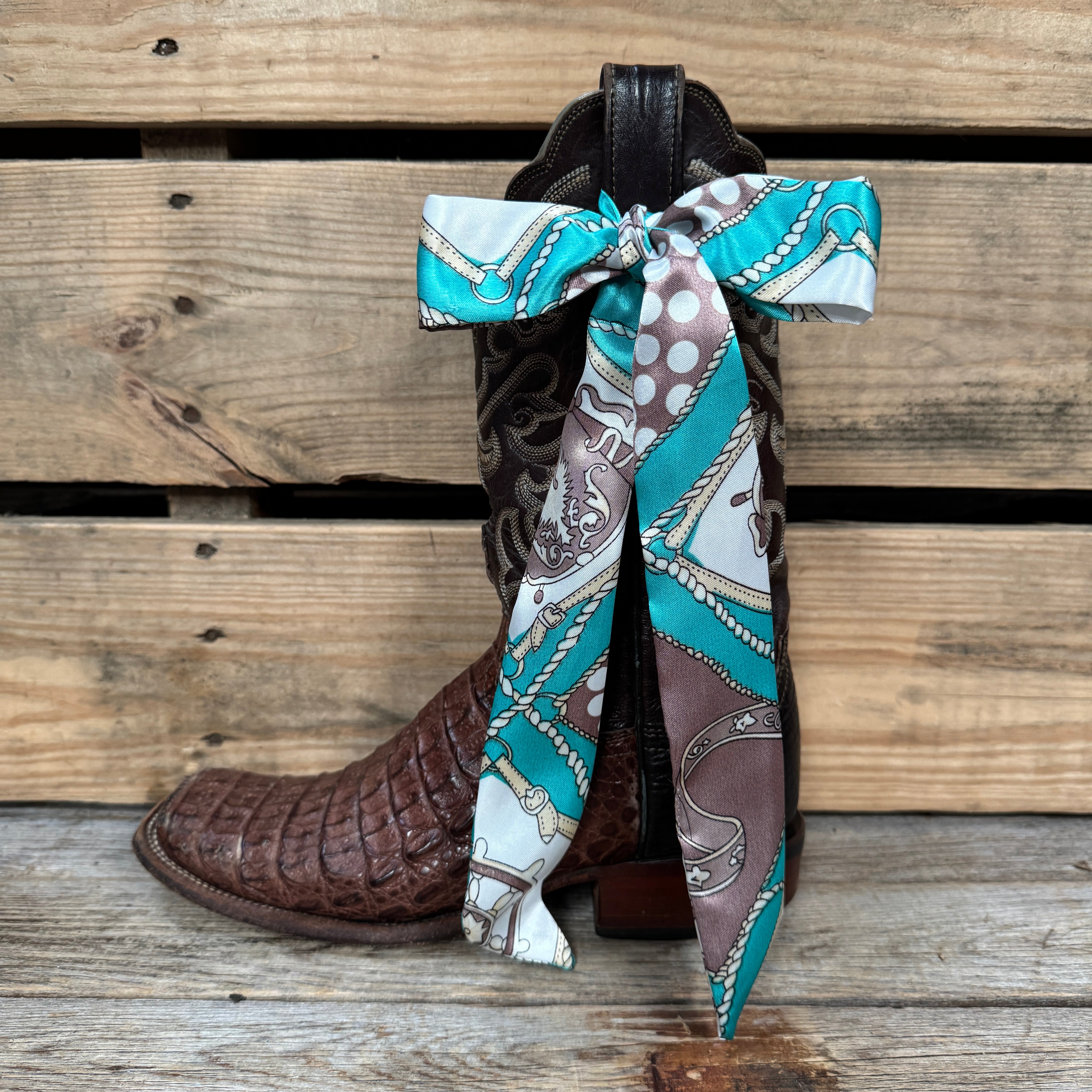Turquoise Western Skinny Mini Wild Rag Scarf / Cowgirl Necktie #TW327