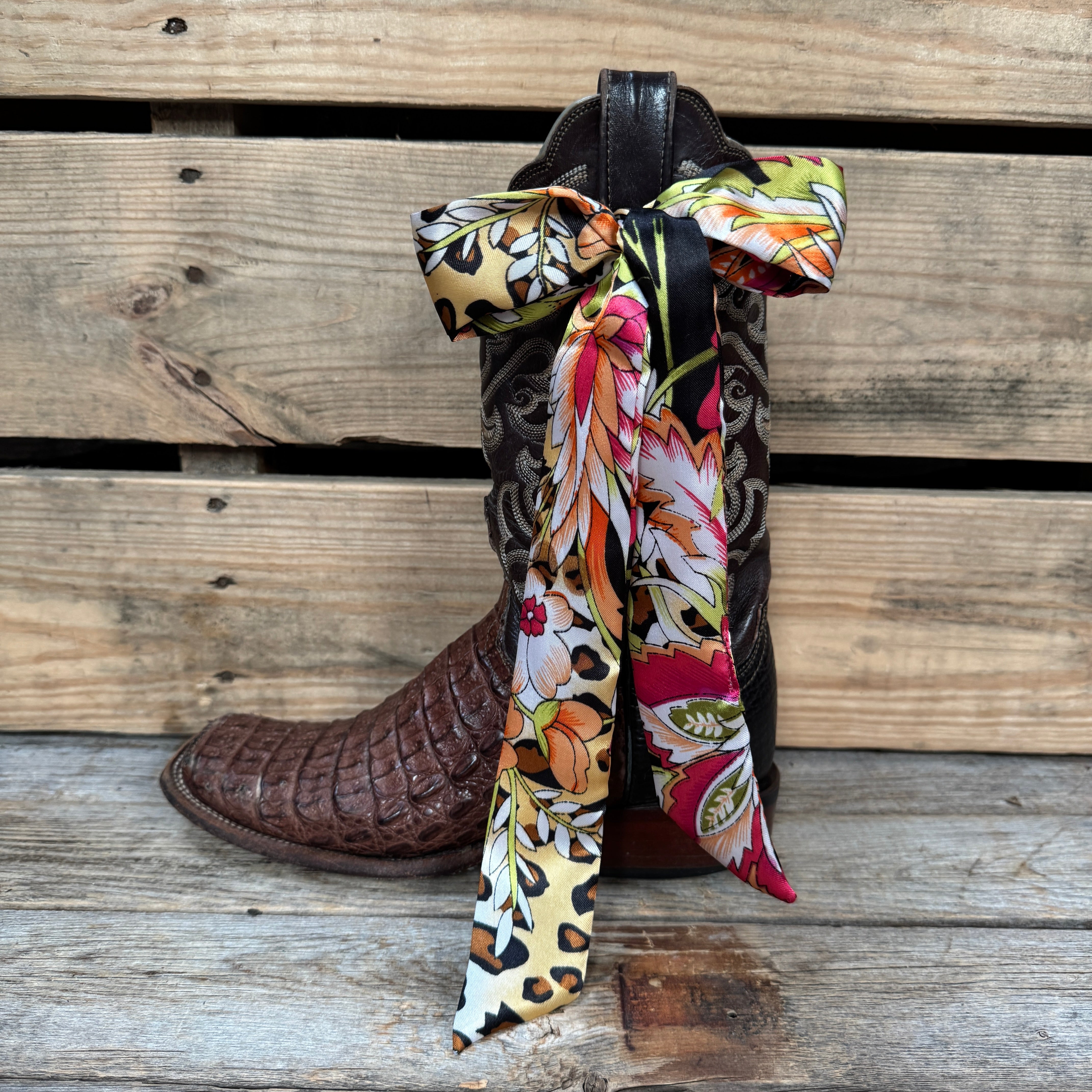 Yellow and Black Western Skinny Mini Wild Rag Scarf / Cowgirl Necktie #TW335