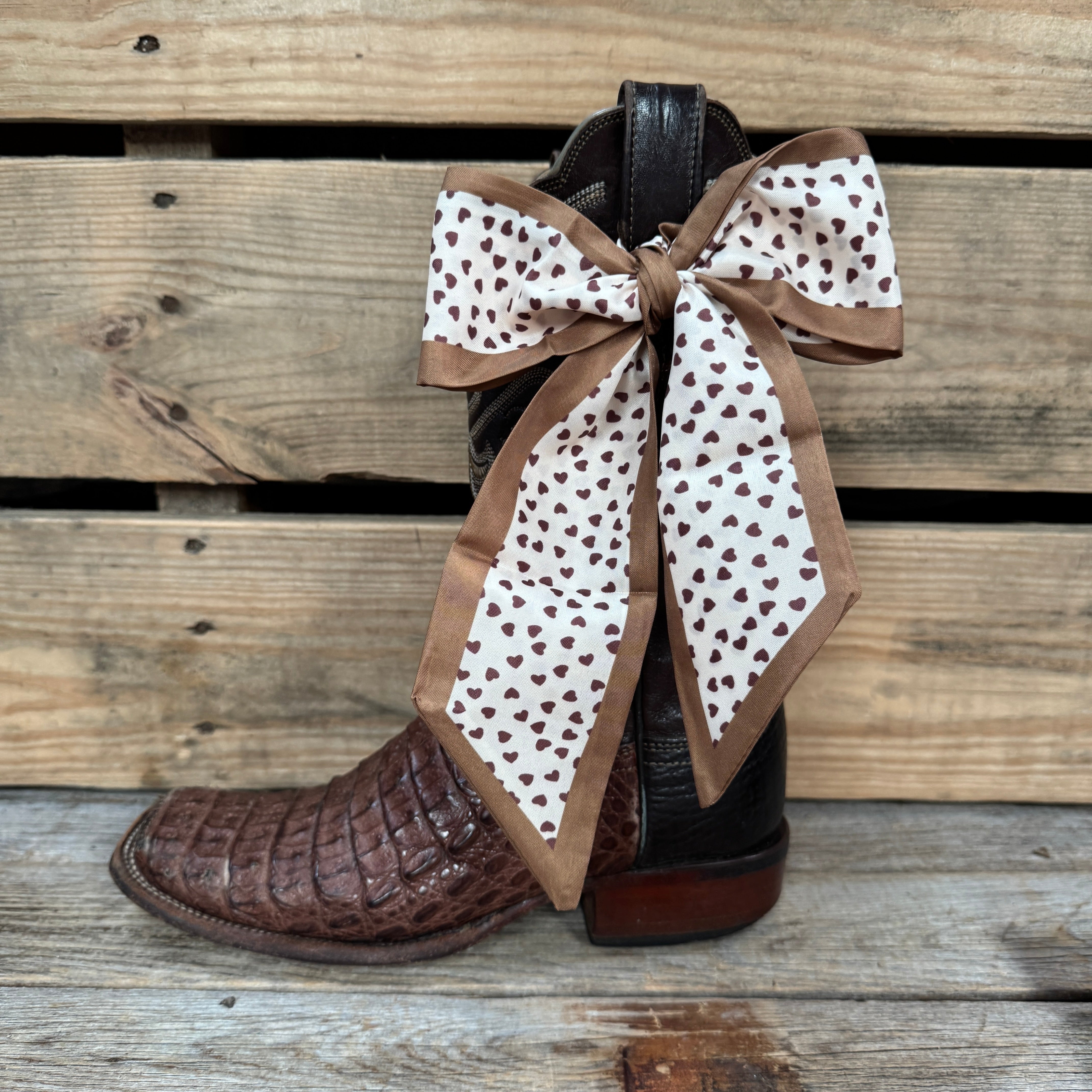 Tan and Brown Western Skinny Mini Wild Rag Scarf / Cowgirl Necktie #TW102