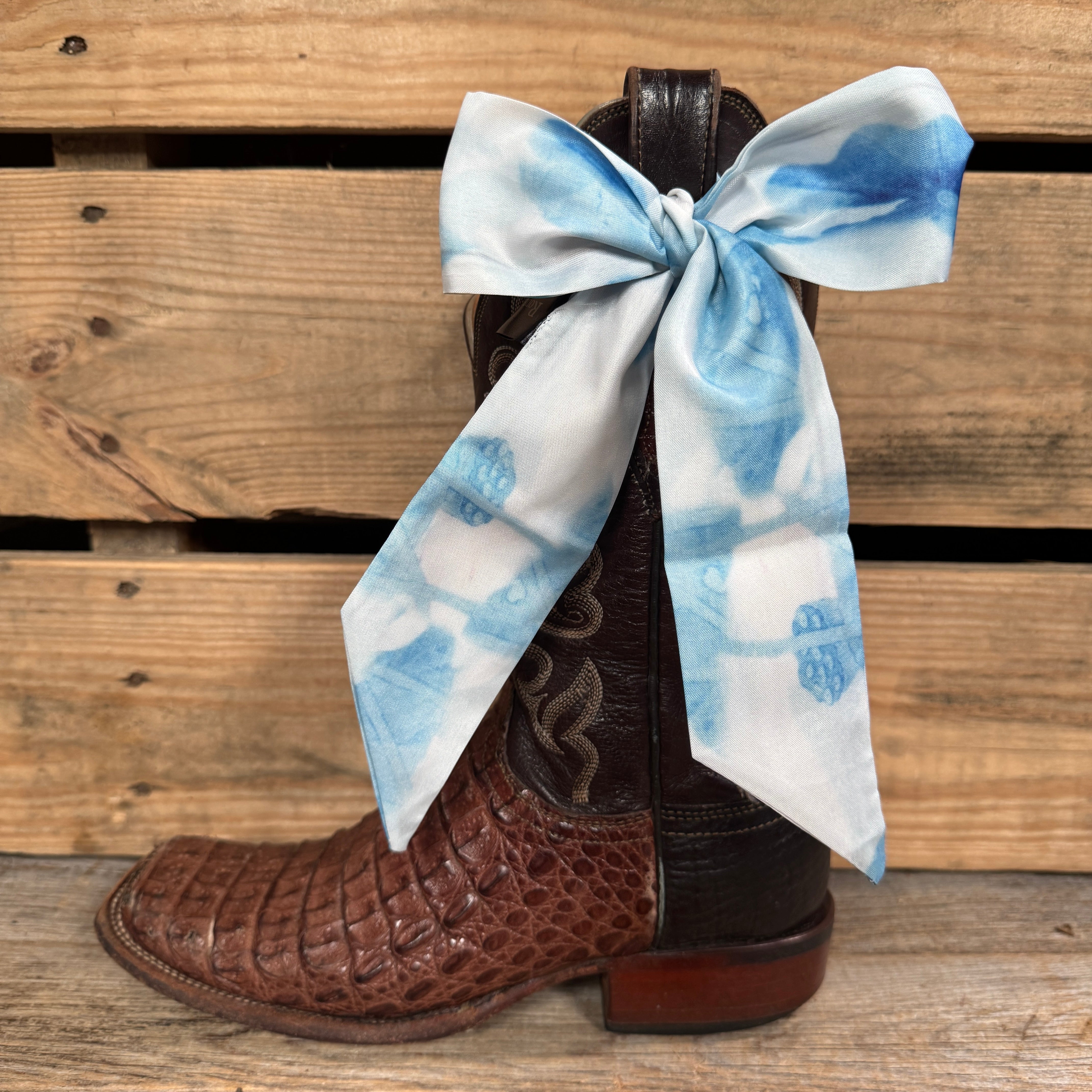 Blue Western Skinny Mini Wild Rag Scarf / Cowgirl Necktie #TW117