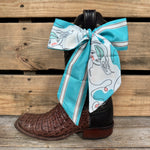 Turquoise Western Skinny Mini Wild Rag Scarf / Cowgirl Necktie #TW129