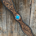 Two Tone Floral and Basketweave Western Browband Tack Set #BBBC481
