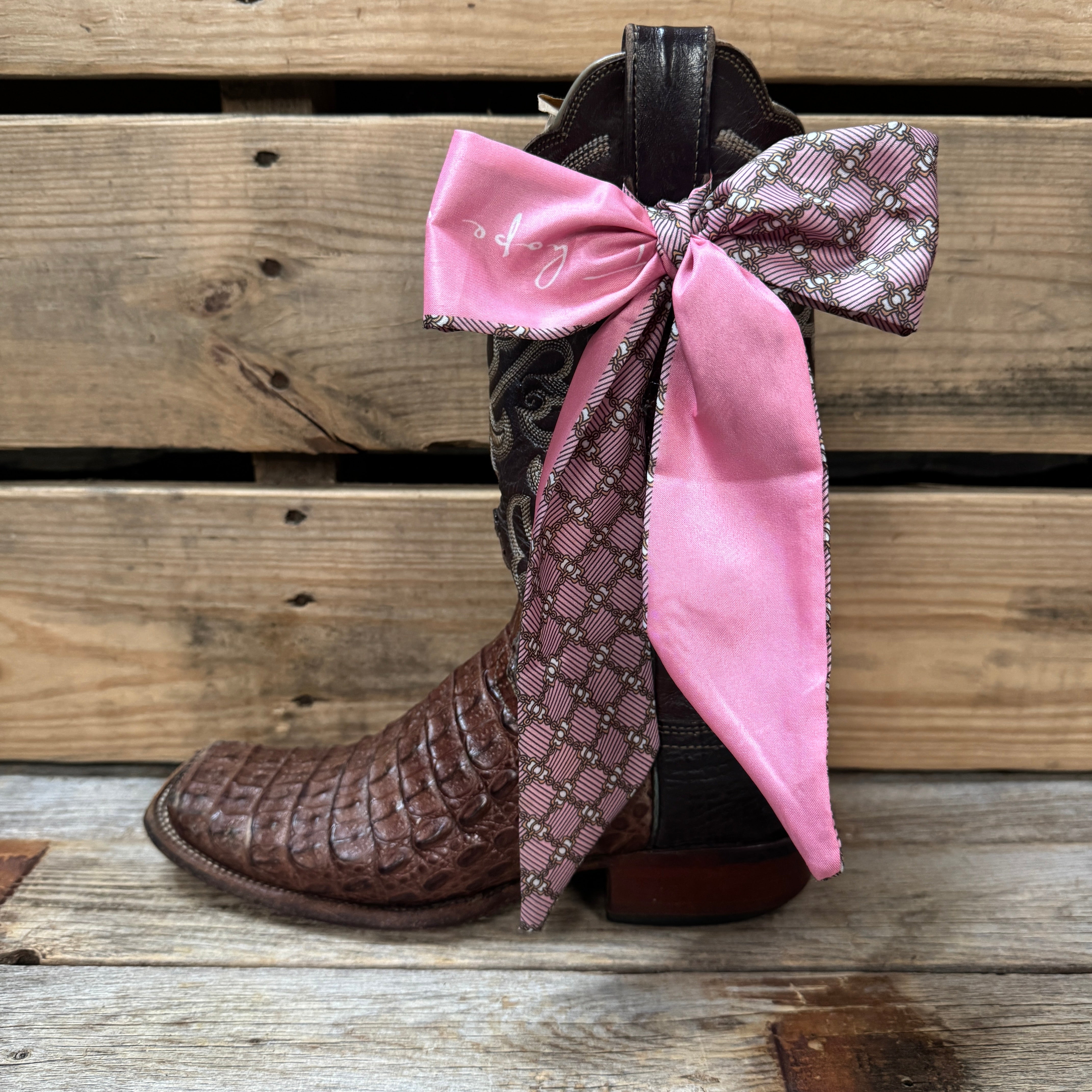 Pink and Gold Western Skinny Mini Wild Rag Scarf / Cowgirl Necktie #TW133