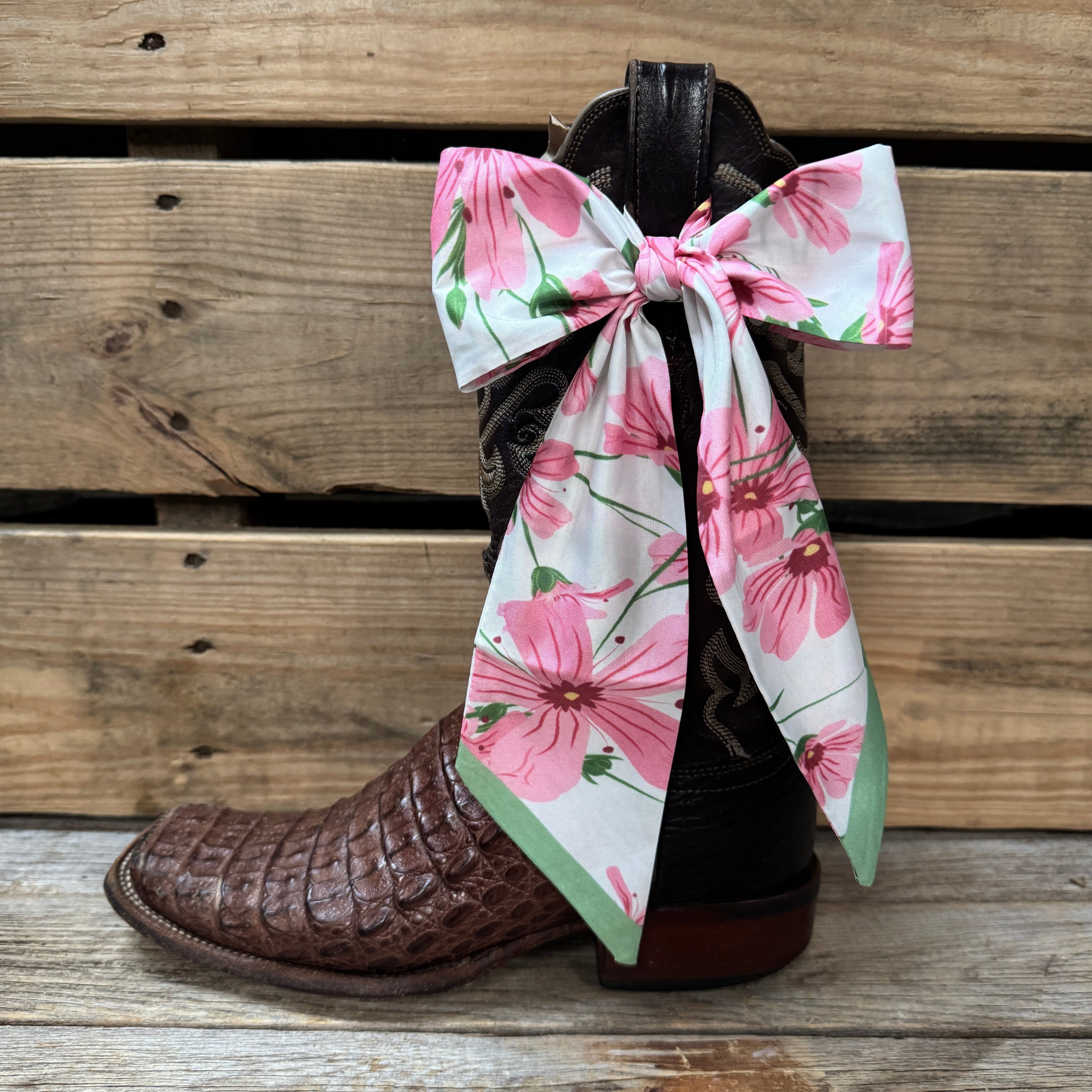 Pink and Green Western Skinny Mini Wild Rag Scarf / Cowgirl Necktie #TW139