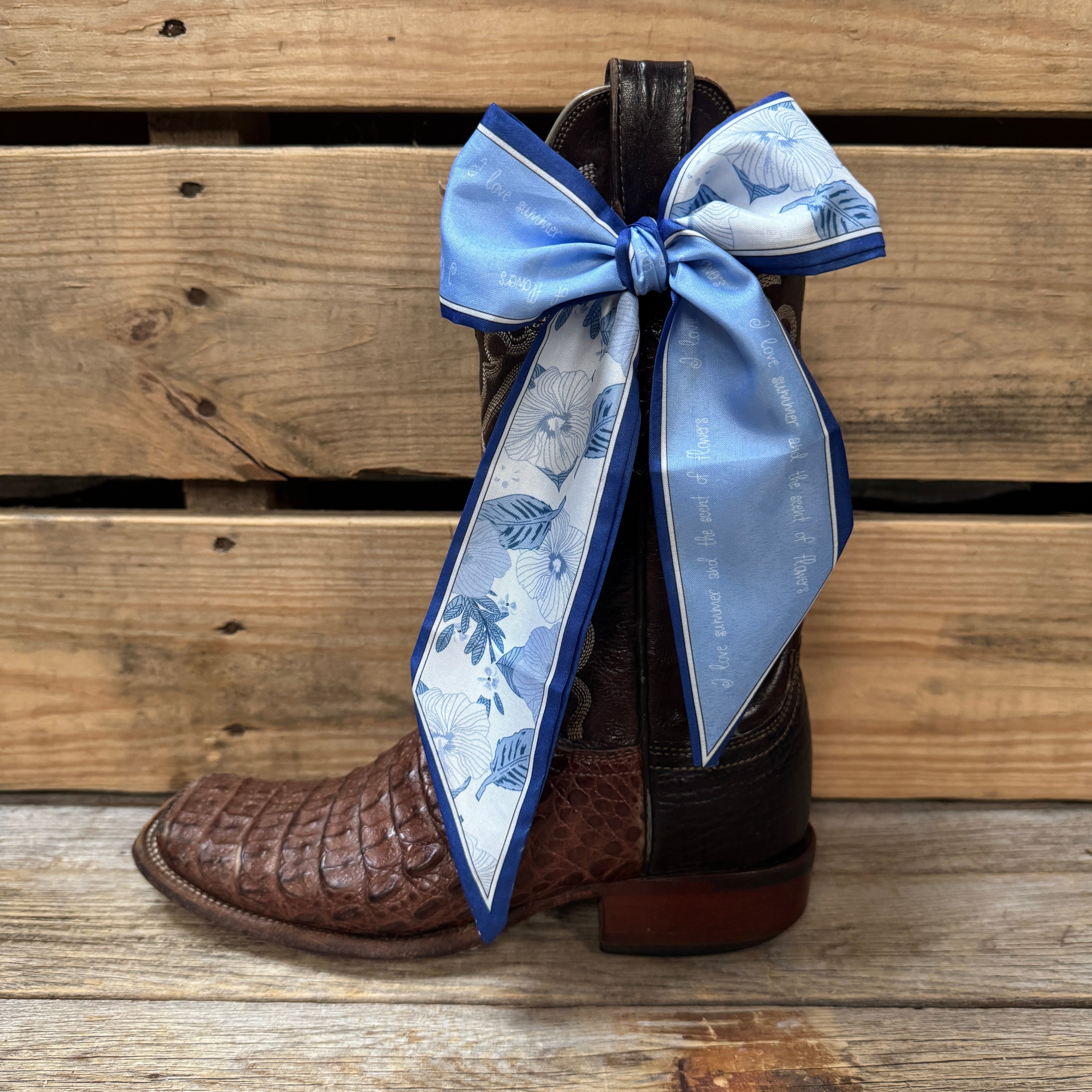Blue Western Skinny Mini Wild Rag Scarf / Cowgirl Necktie  #TW146