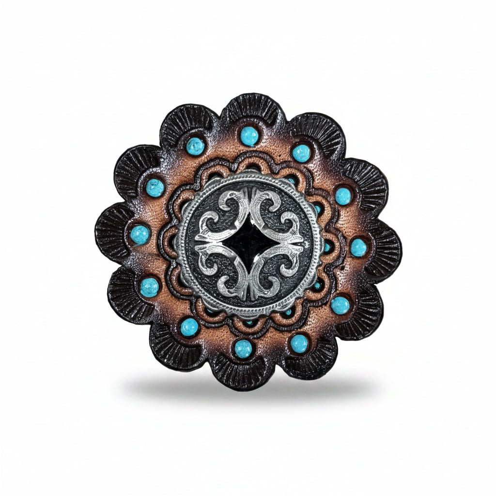 Black Diamond Antique Silver Western Concho W213