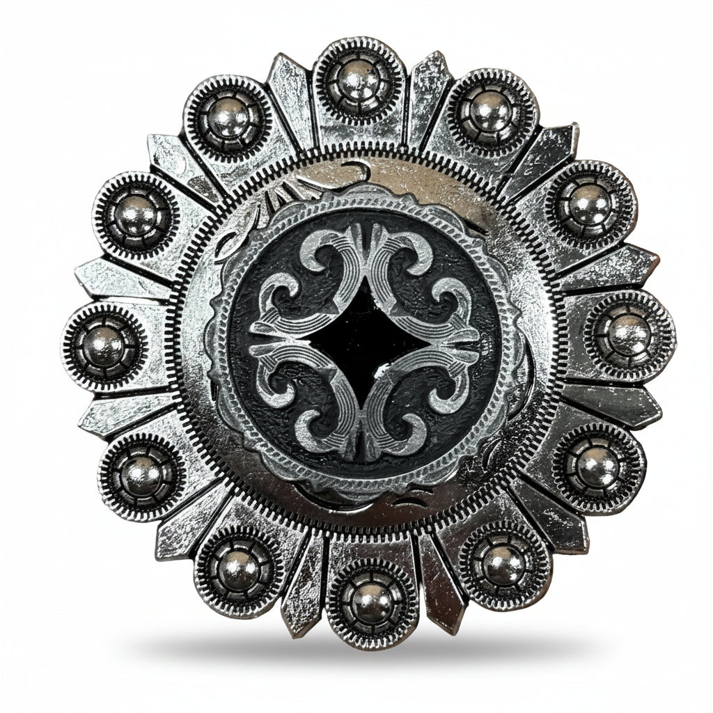 Black Diamond Antique Silver Western Concho W213