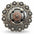 Antique Silver with Copper Flower Western Concho W217