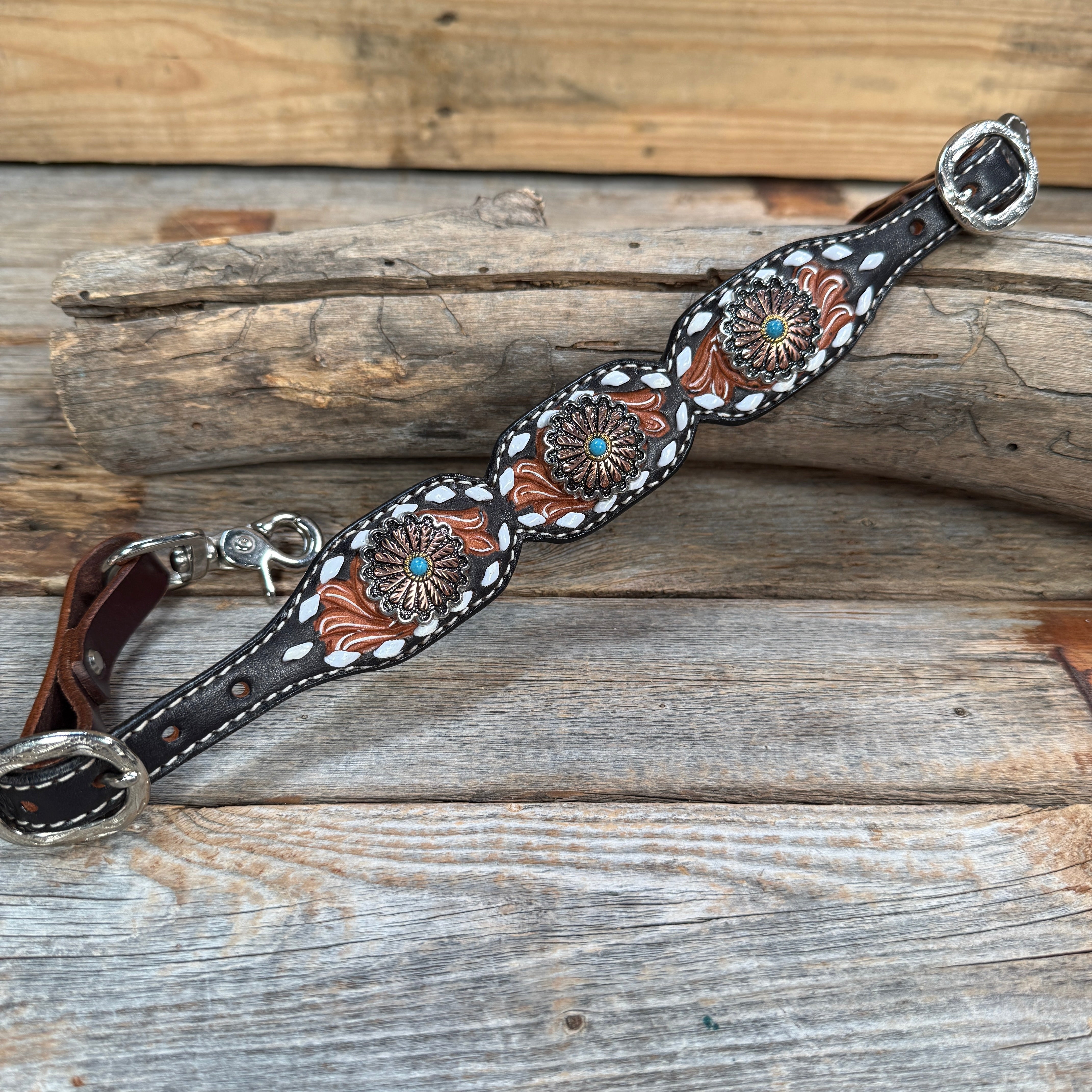 Light Oil Buckstitch Wither Strap #WS112