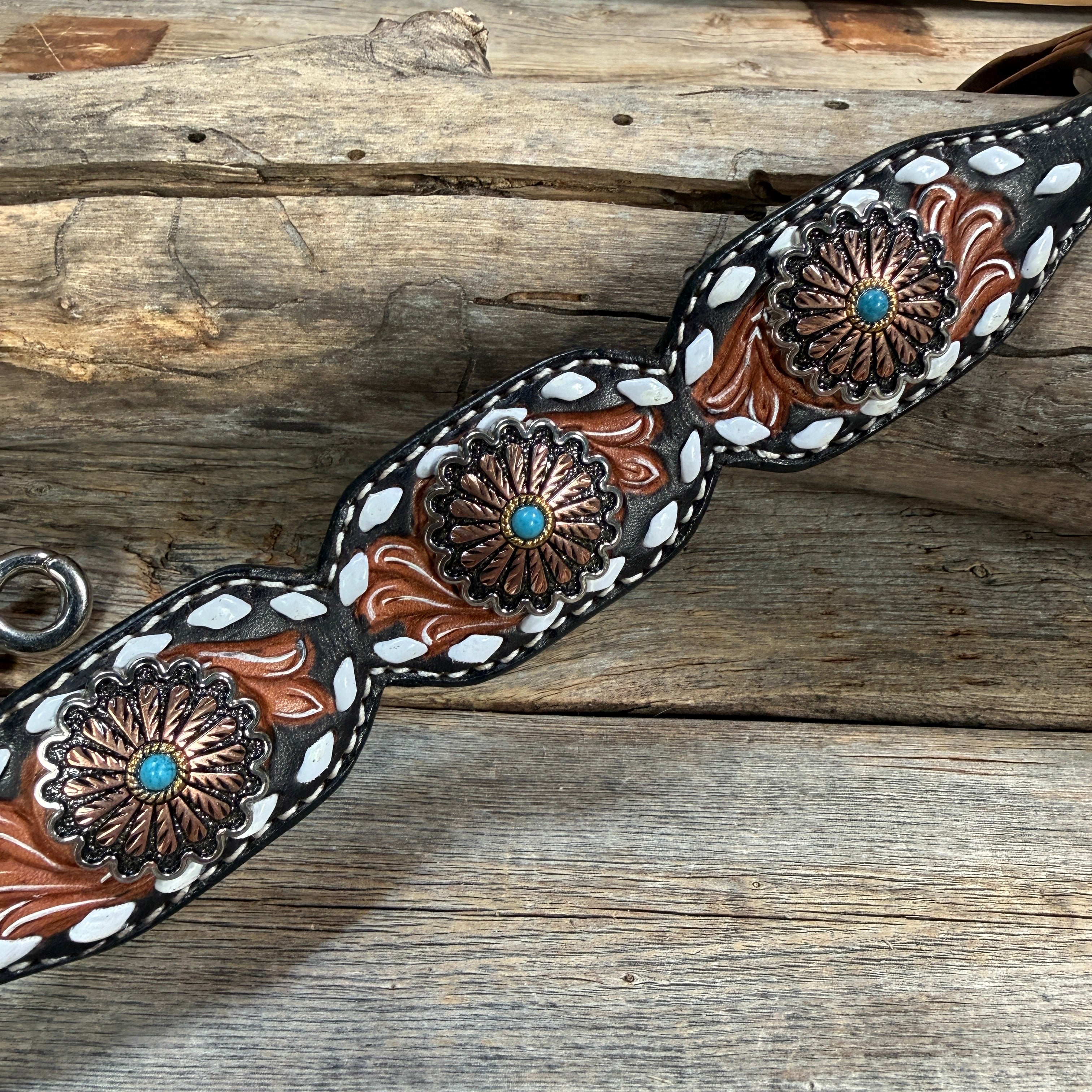 Light Oil Buckstitch Wither Strap #WS112