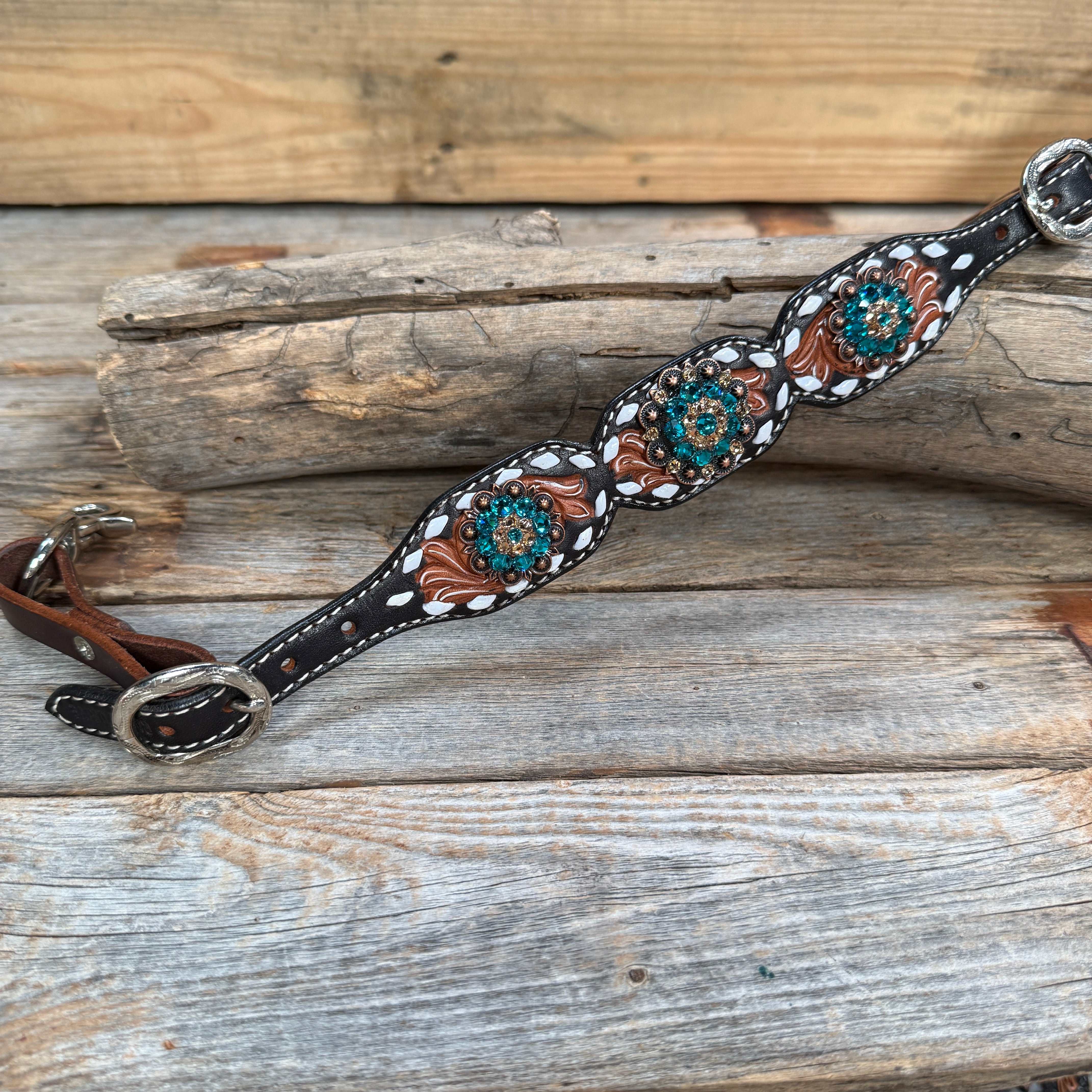 Light Oil Buckstitch Wither Strap #WS114