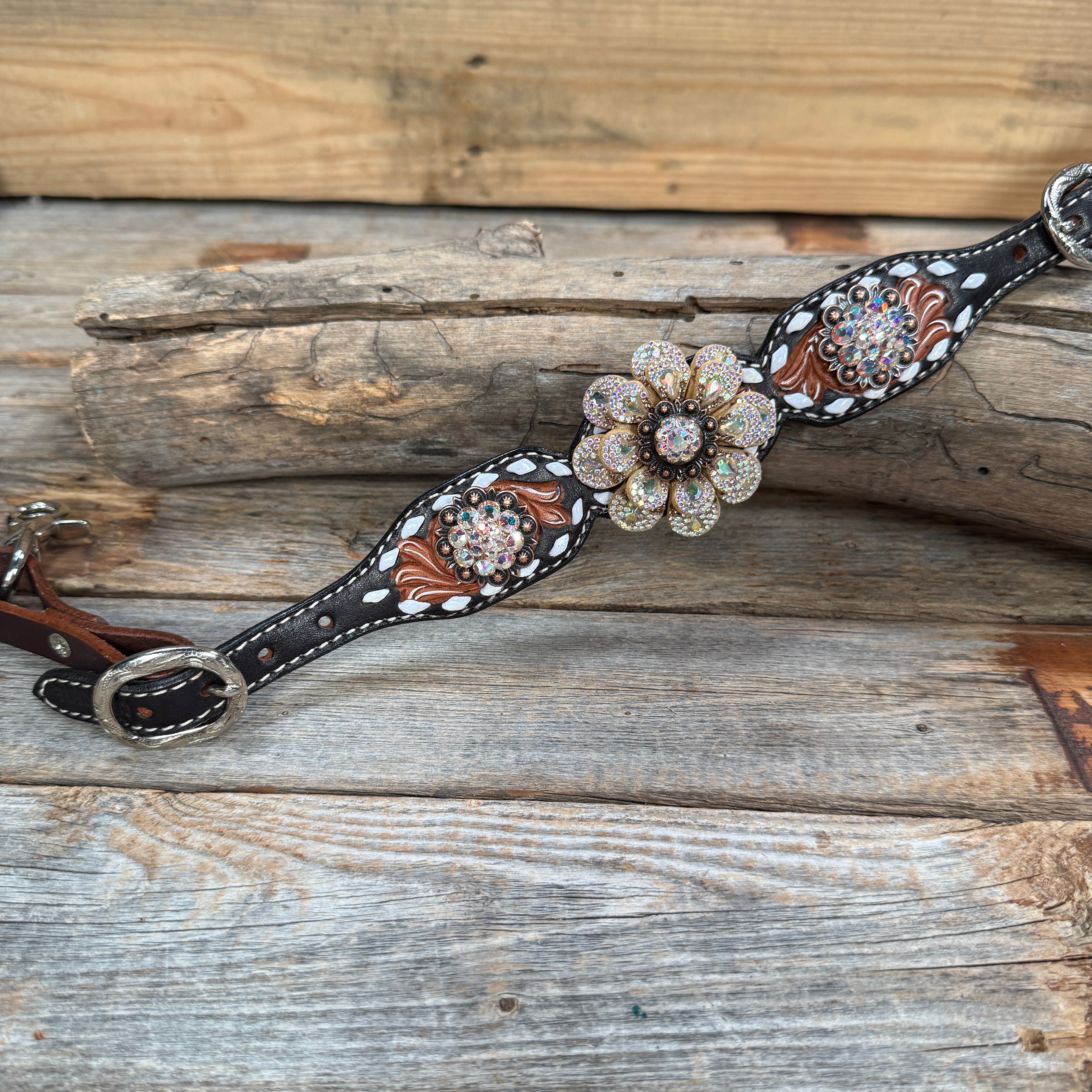 Light Oil Buckstitch Wither Strap #WS116