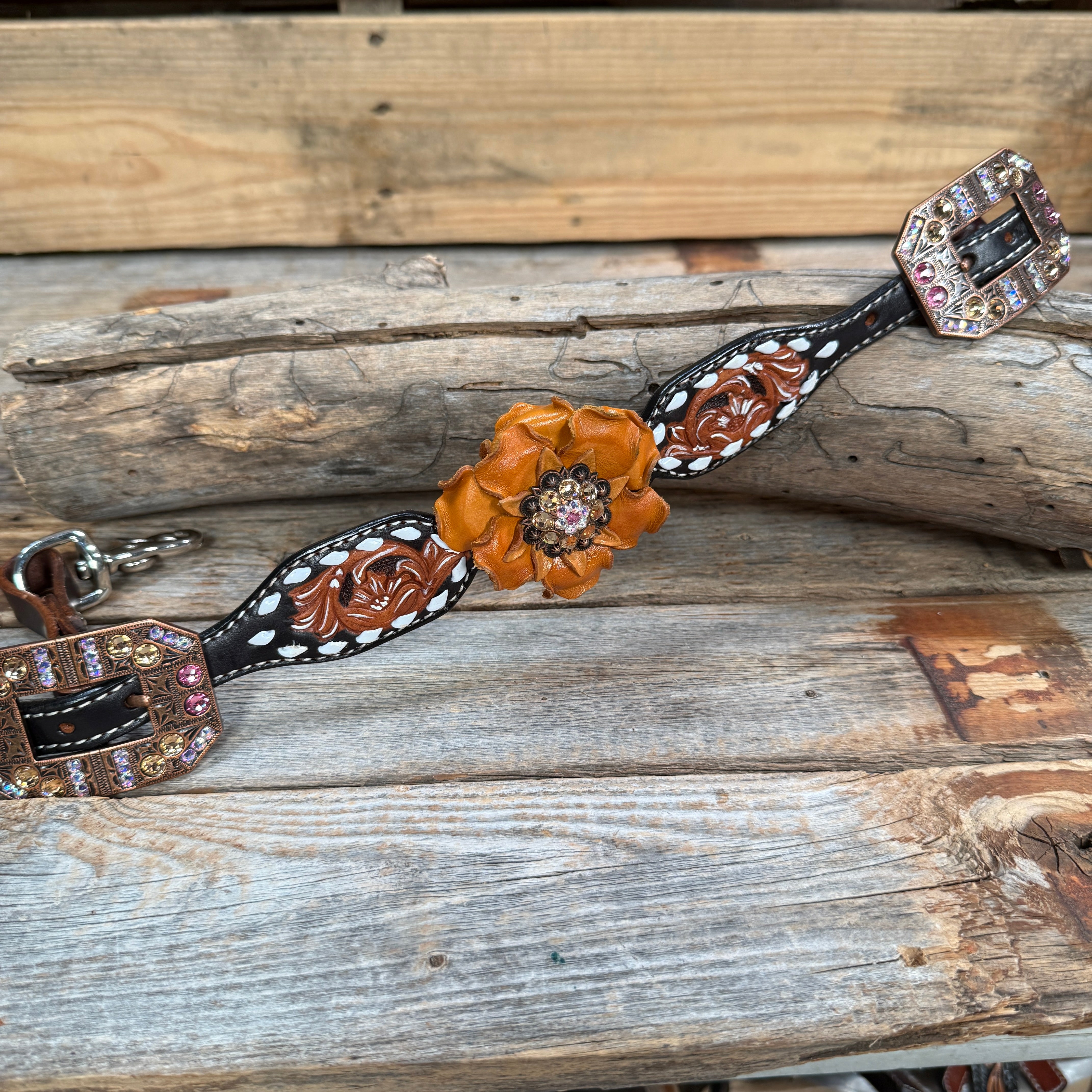 Light Oil Buckstitch Wither Strap #WS117