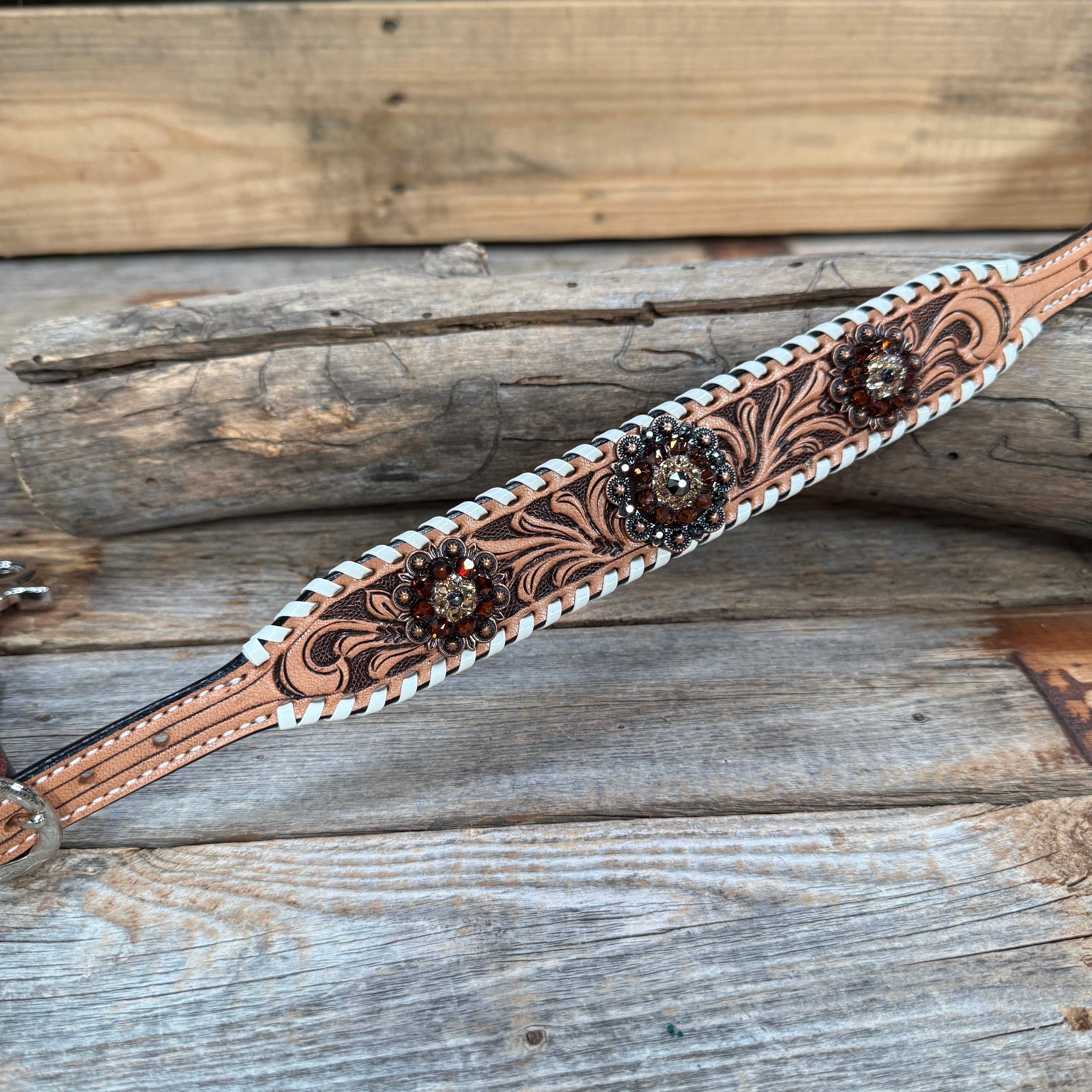 Light Oil Whipstitch Wither Strap #WS122