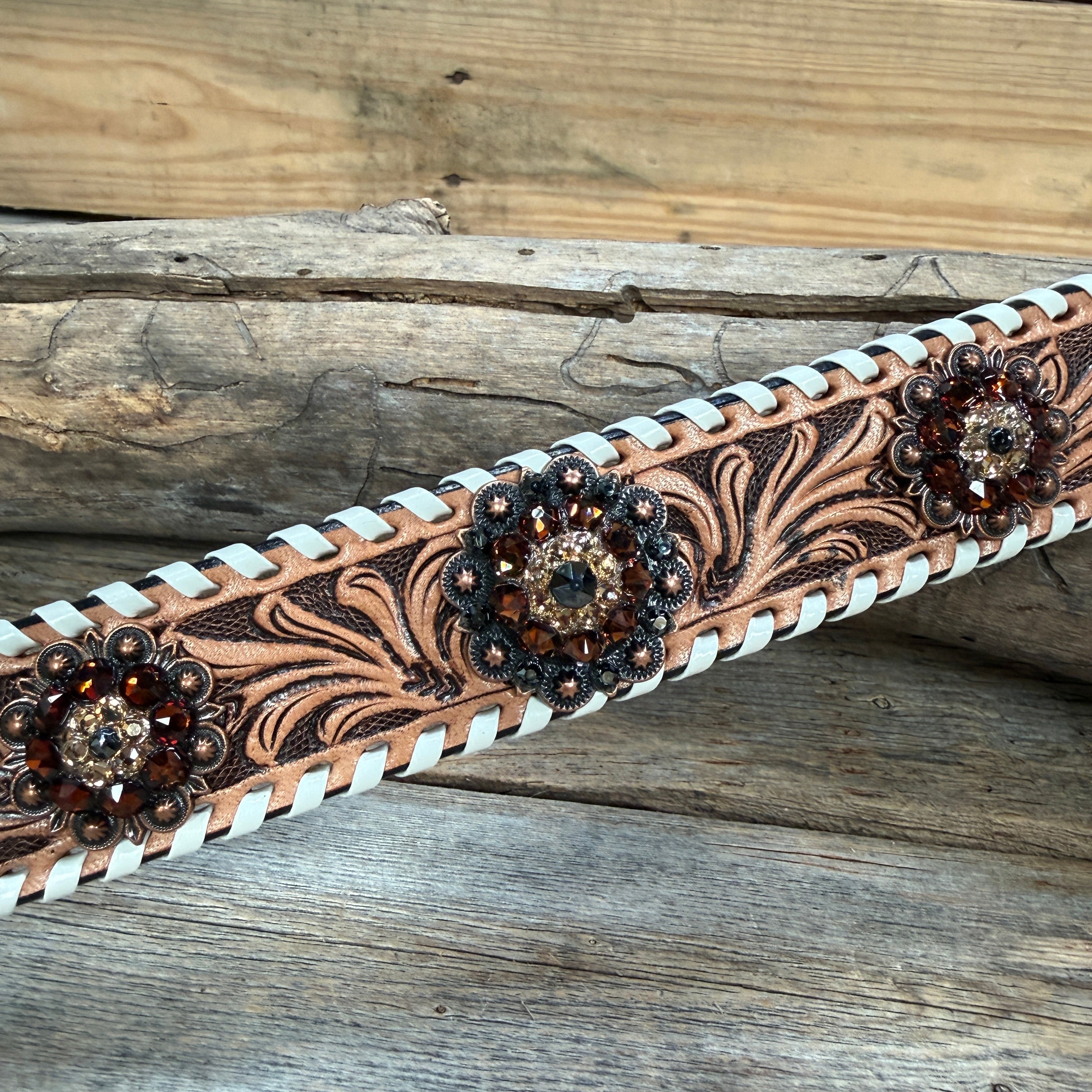 Light Oil Whipstitch Wither Strap #WS122