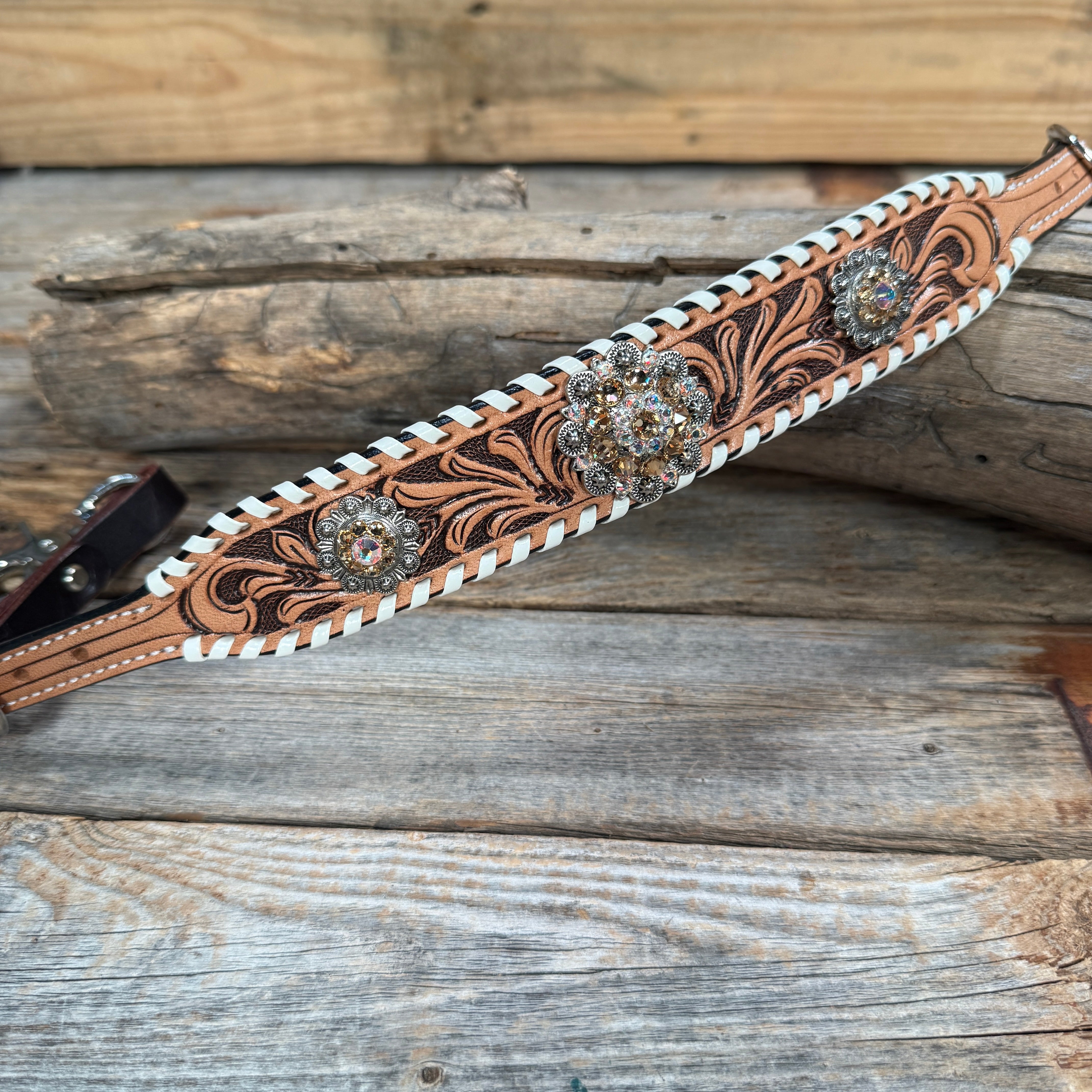 Light Oil Whipstitch Wither Strap #WS123