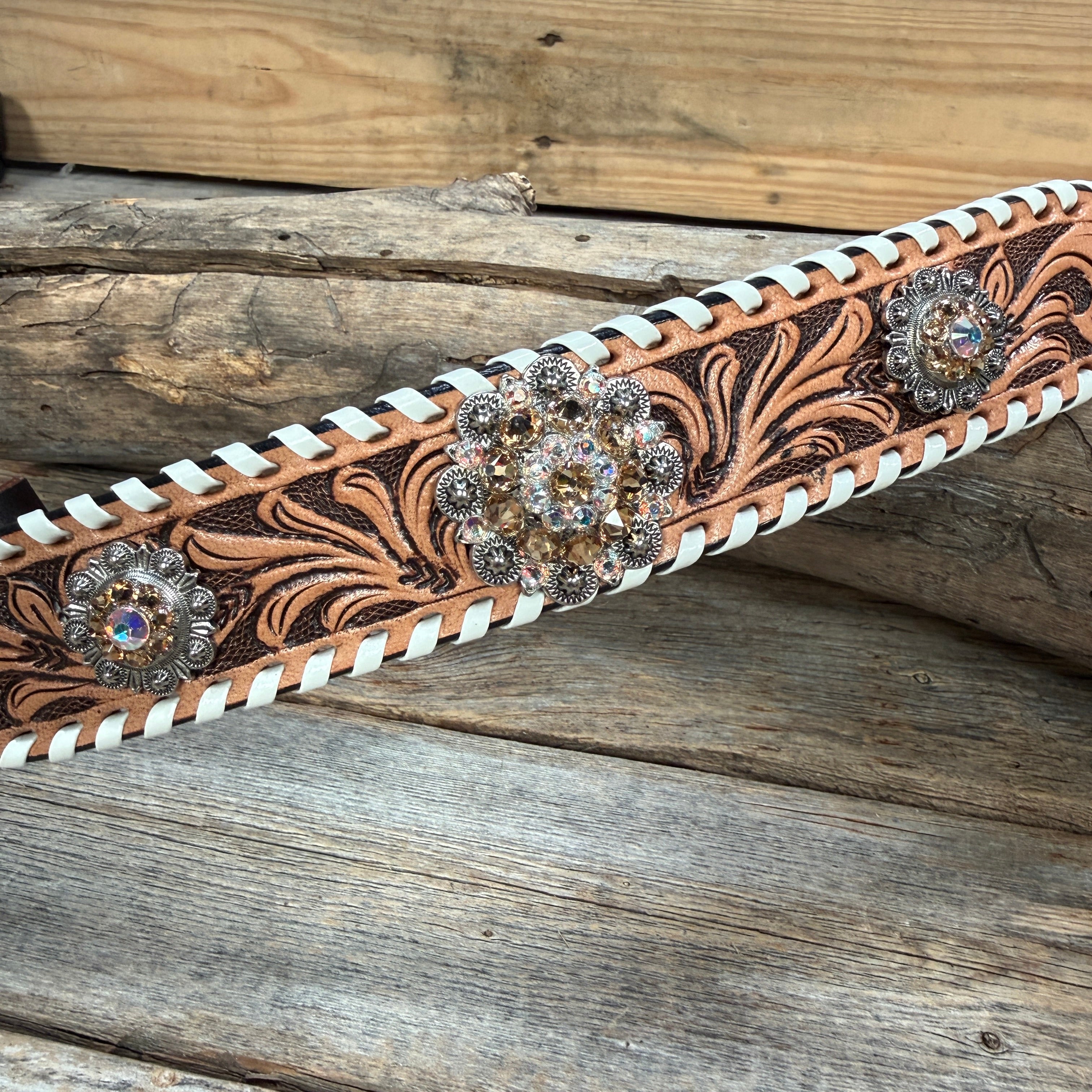 Light Oil Whipstitch Wither Strap #WS123