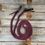 Burgundy Nylon Barrel Racing Reins #NR104