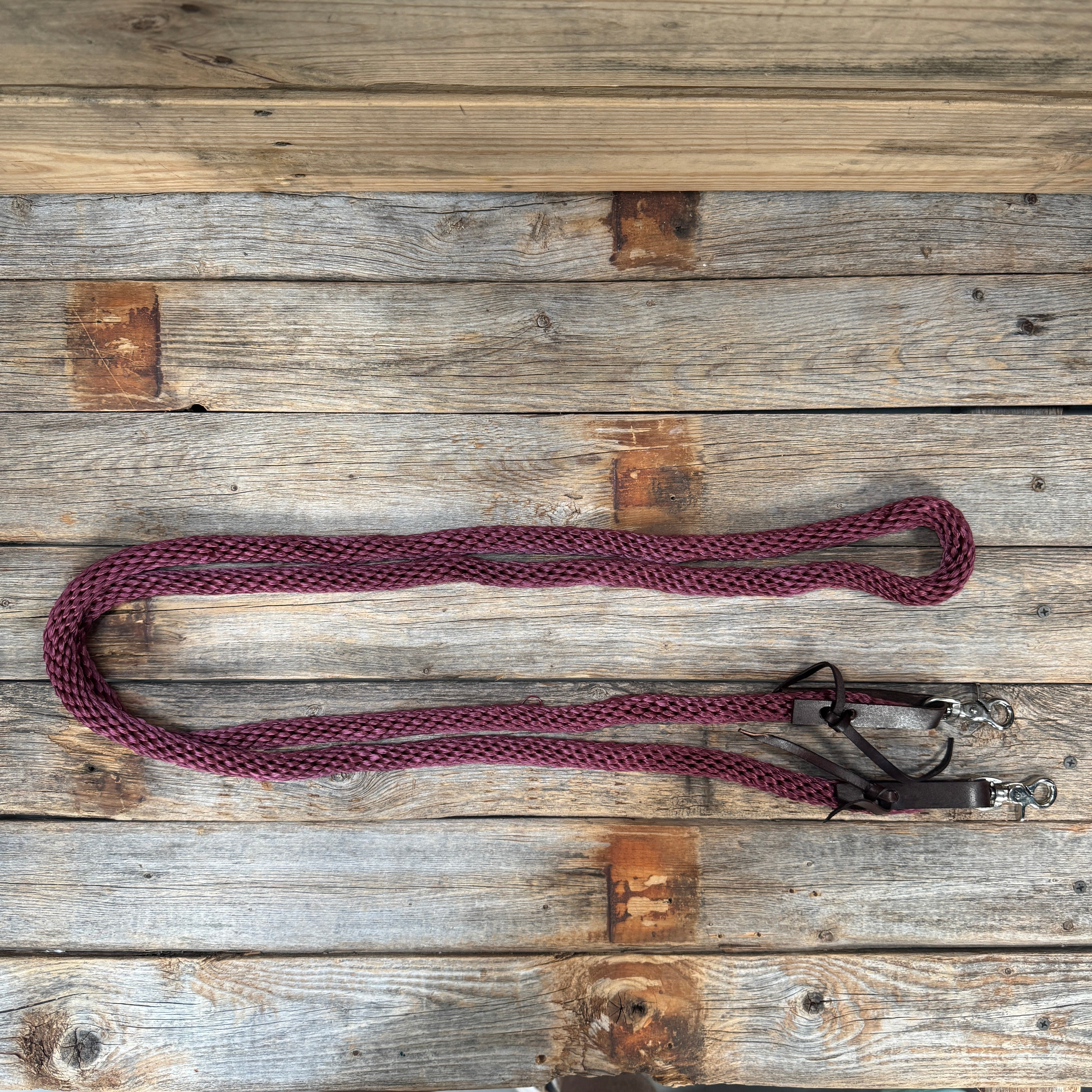 Burgundy Nylon Barrel Racing Reins #NR104