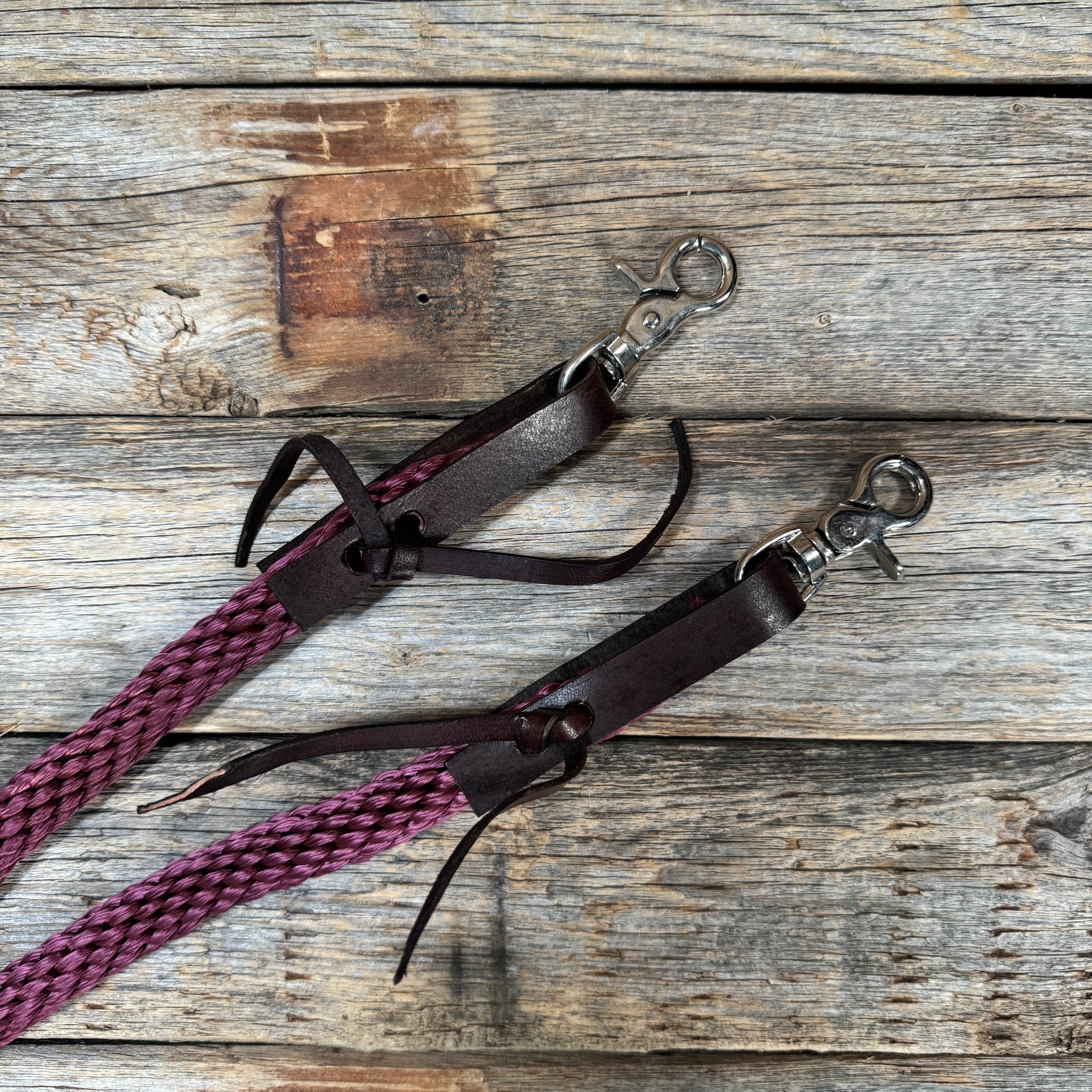 Burgundy Nylon Barrel Racing Reins #NR104