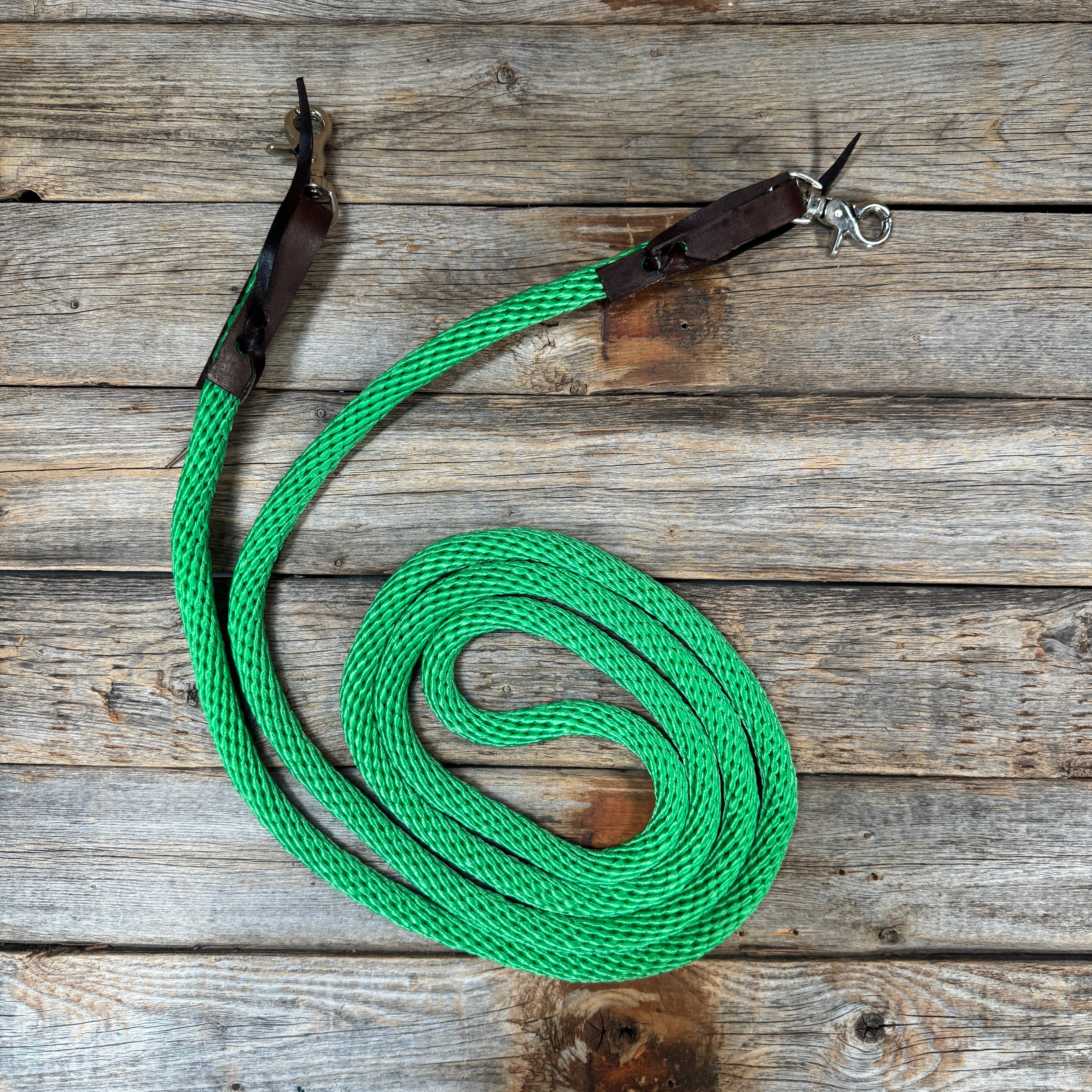 Green Nylon Barrel Racing Reins #NR105