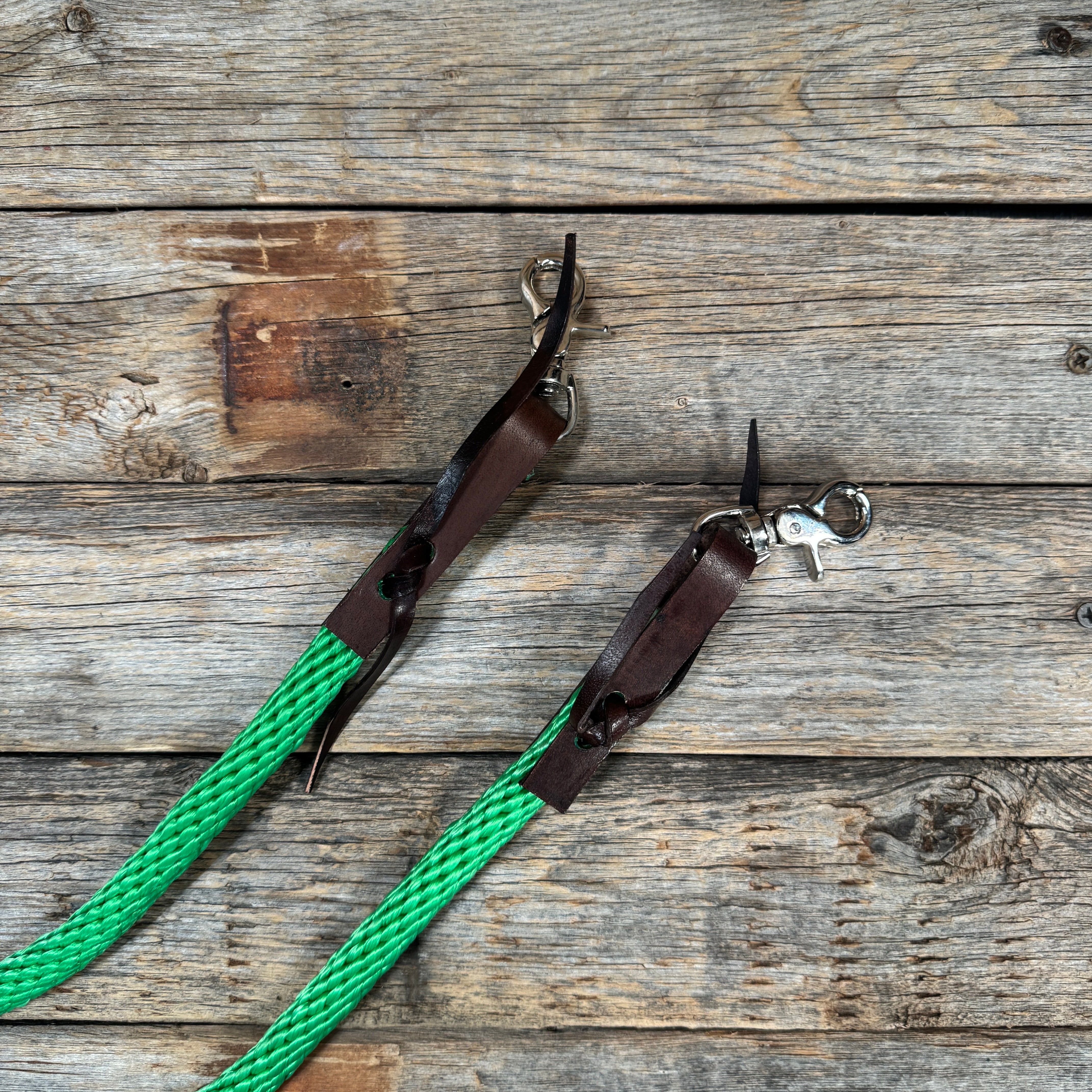 Green Nylon Barrel Racing Reins #NR105