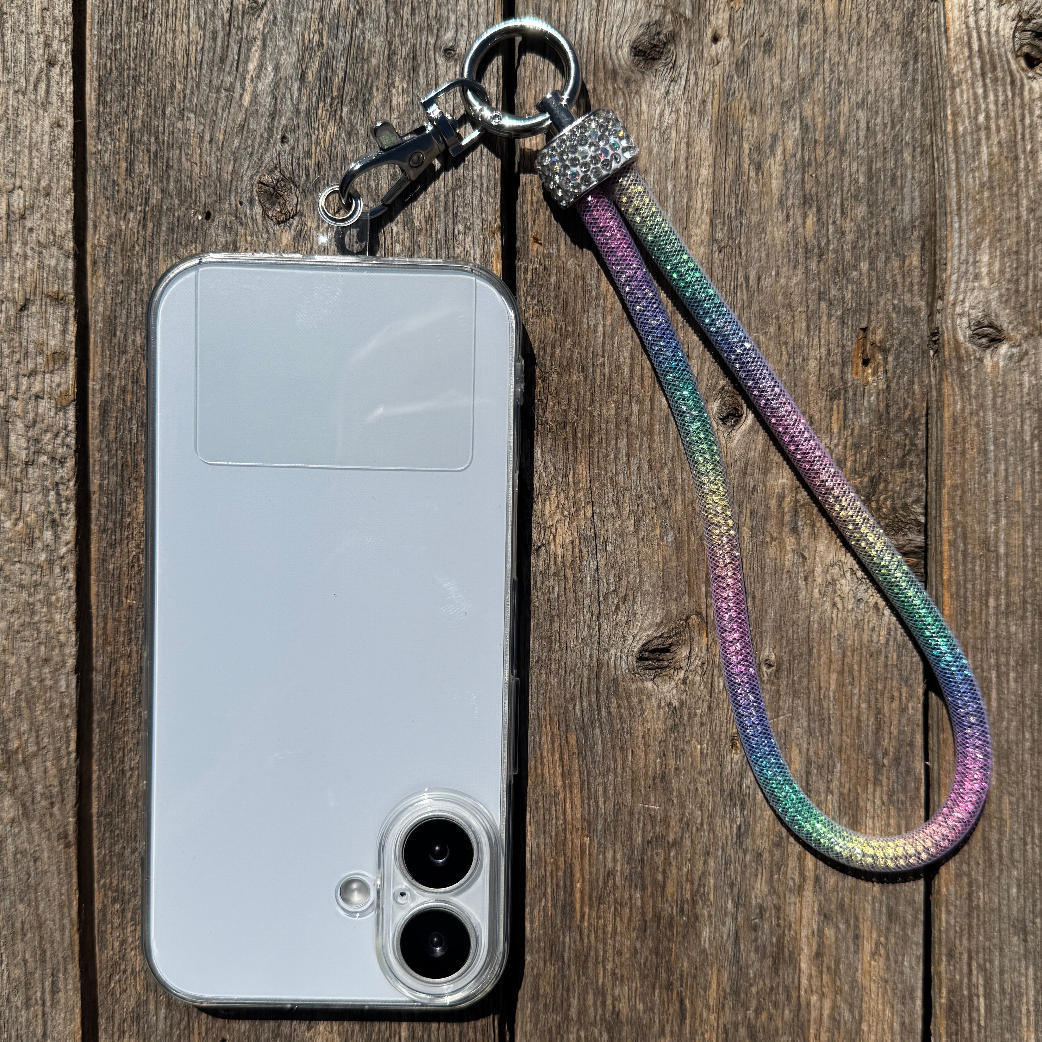 Rainbow Rhinestone Cell Phone Wristlet #CPW103